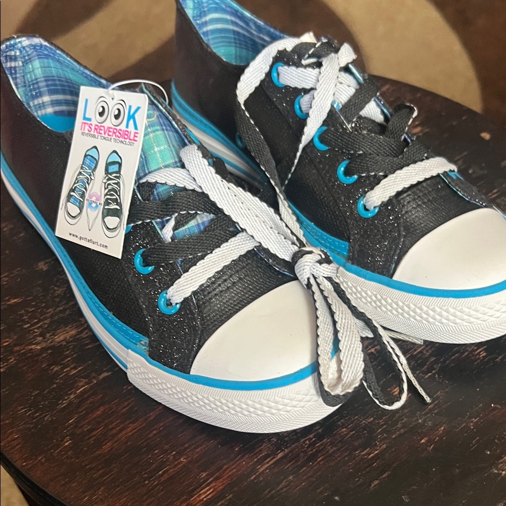 Reversible Kids Sneakers - Black and Blue by